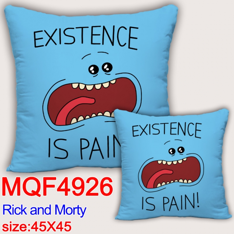 Rick and Morty Anime square full-color pillow cushion 45X45CM NO FILLING MQF-4926
