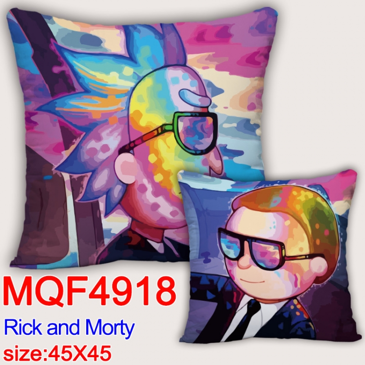 Rick and Morty Anime square full-color pillow cushion 45X45CM NO FILLING MQF-4918