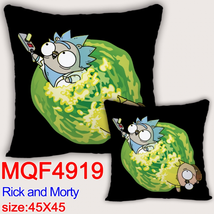 Rick and Morty Anime square full-color pillow cushion 45X45CM NO FILLING  MQF-4919