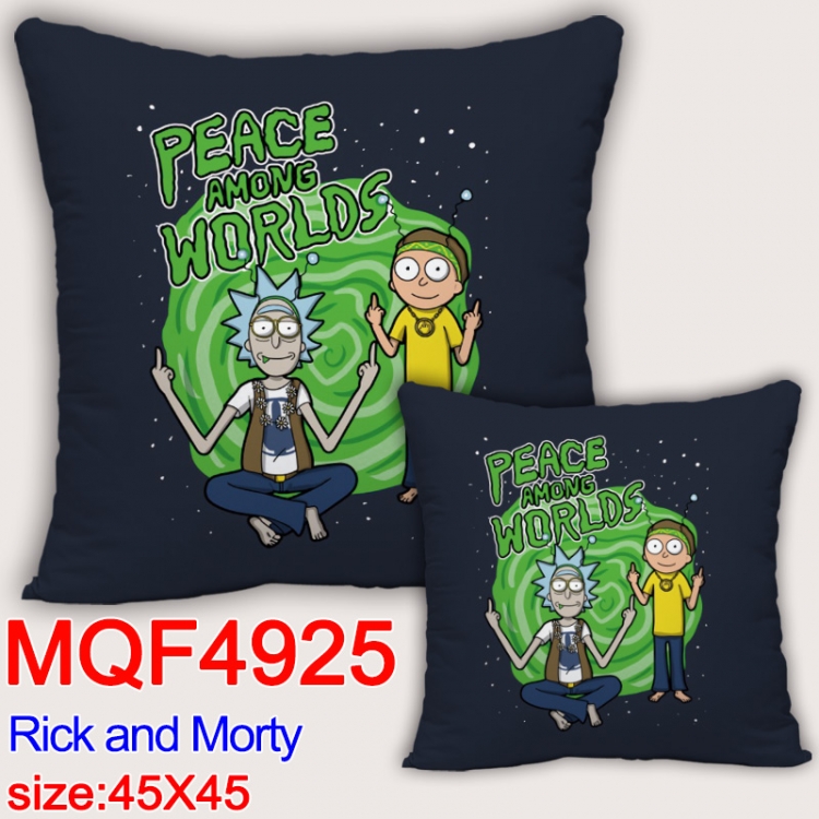 Rick and Morty Anime square full-color pillow cushion 45X45CM NO FILLING MQF-4925