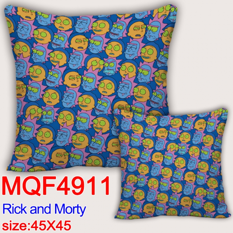 Rick and Morty Anime square full-color pillow cushion 45X45CM NO FILLING  MQF-4911