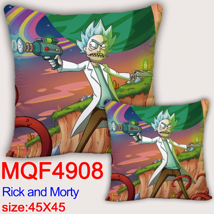 Rick and Morty Anime square full-color pillow cushion 45X45CM NO FILLING MQF-4908