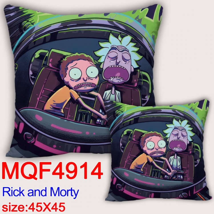 Rick and Morty Anime square full-color pillow cushion 45X45CM NO FILLING  MQF-4914