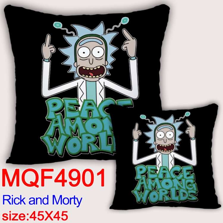 Rick and Morty Anime square full-color pillow cushion 45X45CM NO FILLING MQF-4901