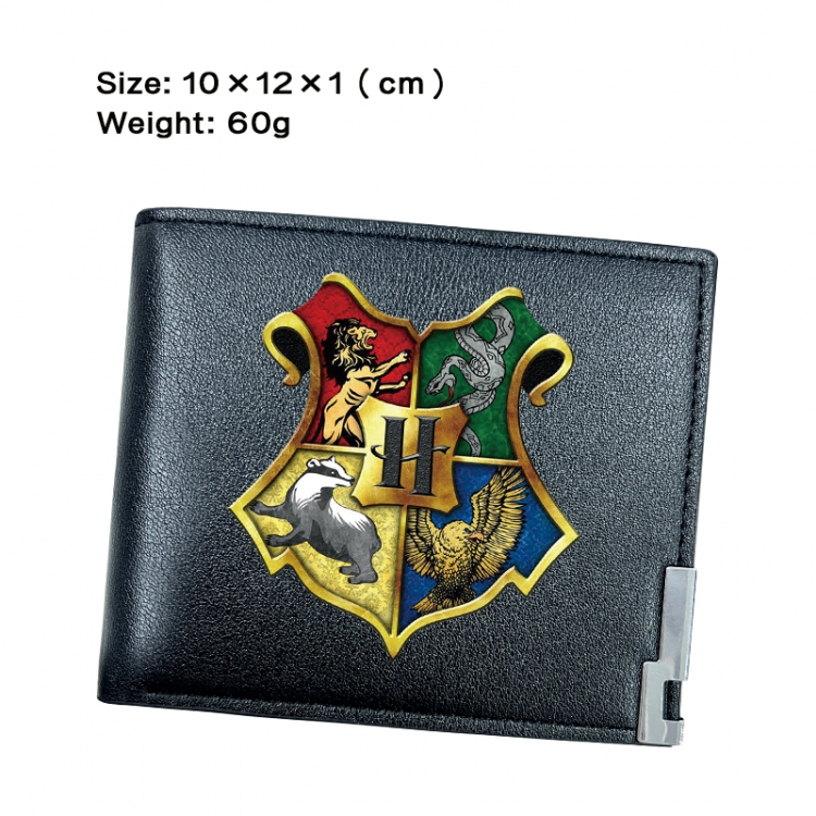 Harry Potter Anime Peripheral PU Half Fold Black Leather Wallet Zero Wallet 10x12x1cm