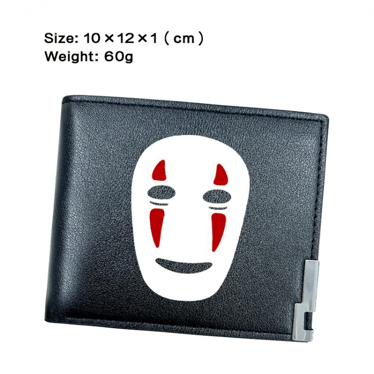 TOTORO Anime Peripheral PU Half Fold Black Leather Wallet Zero Wallet 10x12x1cm