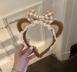 Cartoon plush hair hoop hair c...