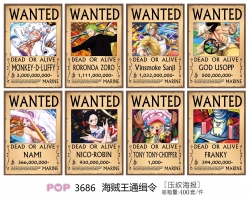 One Piece Embossed poster 8 pc...