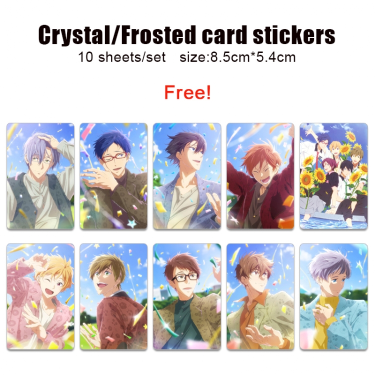 Free! Anime Crystal Bus Card Decorative Sticker Smooth Transparent Style a set of 10 price for 5 set