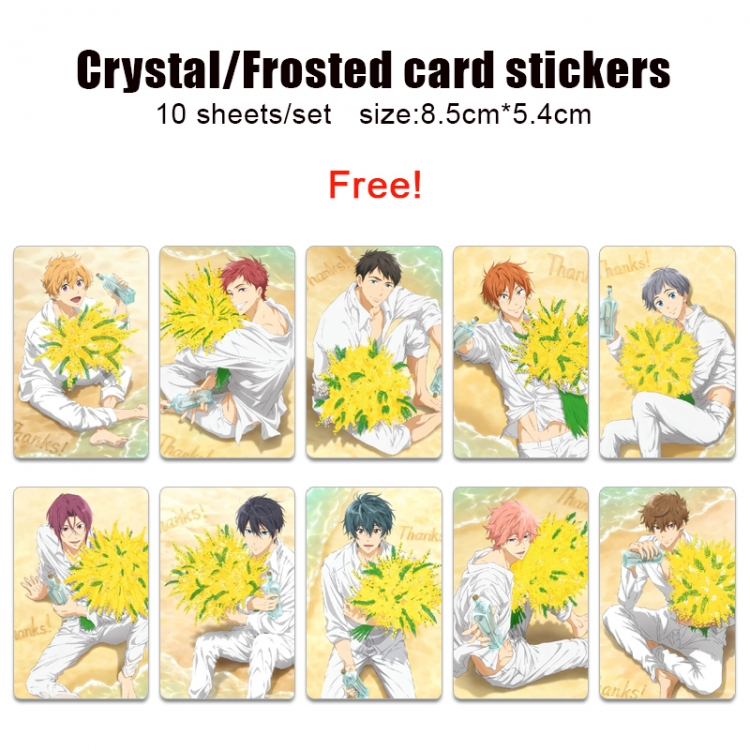 Free! Anime Crystal Bus Card Decorative Sticker Smooth Transparent Style a set of 10 price for 5 set