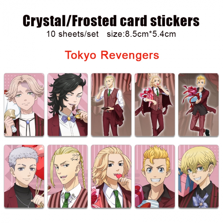 Tokyo Revengers Anime Crystal Bus Card Decorative Sticker Smooth Transparent Style a set of 10 price for 5 set