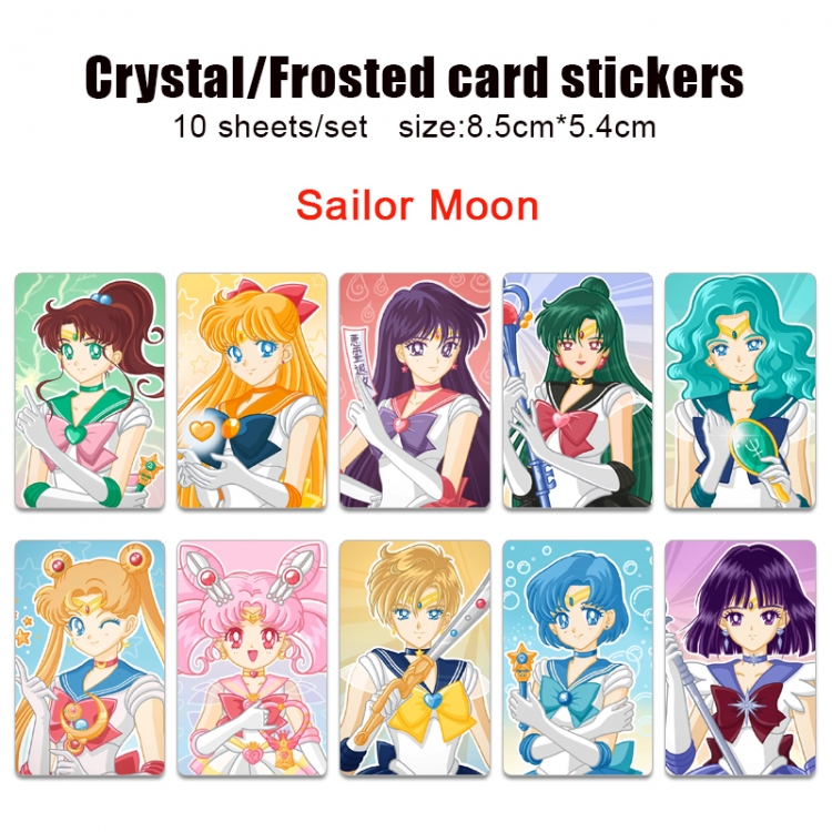 sailormoon Anime Crystal Bus Card Decorative Sticker Smooth Transparent Style a set of 10 price for 5 set