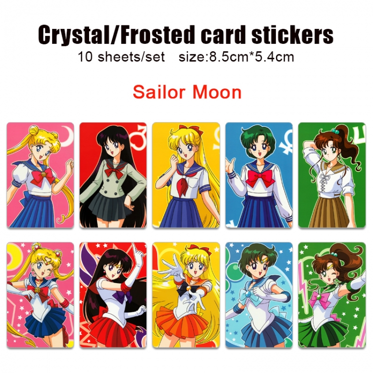 sailormoon Anime Crystal Bus Card Decorative Sticker Smooth Transparent Style a set of 10 price for 5 set
