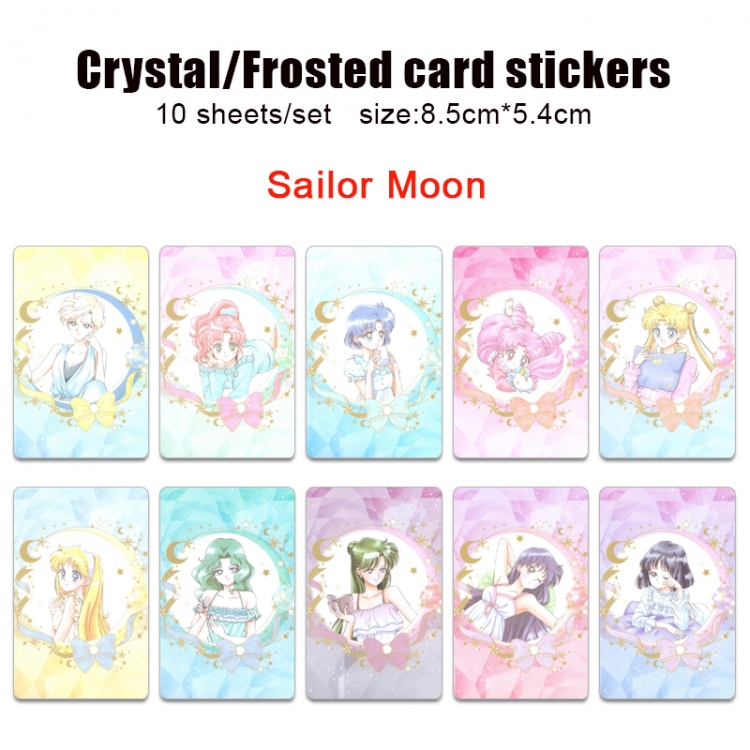 sailormoon Anime Crystal Bus Card Decorative Sticker Smooth Transparent Style a set of 10 price for 5 set