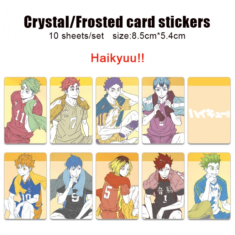 Haikyuu!! Anime Crystal Bus Card Decorative Sticker Smooth Transparent Style a set of 10 price for 5 set