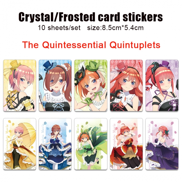 The Quintessential Qunintupiets Anime Crystal Bus Card Decorative Sticker Smooth Transparent Style a set of 10 price for