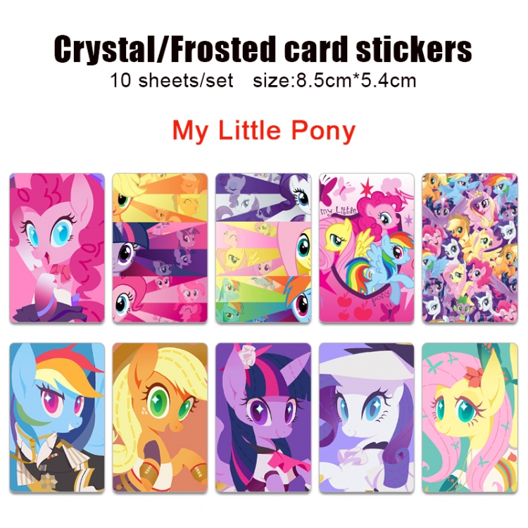 My Little Pony Anime Crystal Bus Card Decorative Sticker Smooth Transparent Style a set of 10 price for 5 set