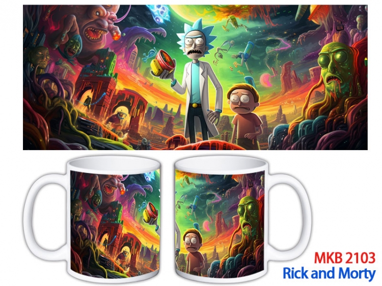 Rick and Morty Anime color printing ceramic mug cup price for 5 pcs MKB-2103