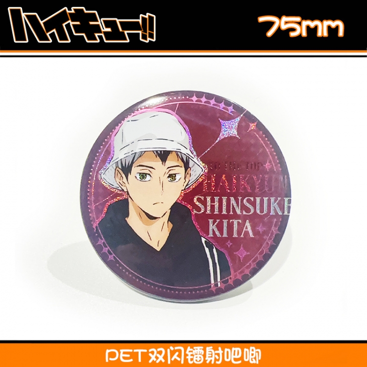 Haikyuu!! Laser Double Flashing Sheet Chest Badge Fine Flashing Circular Badge 75mm price for 5 pcs