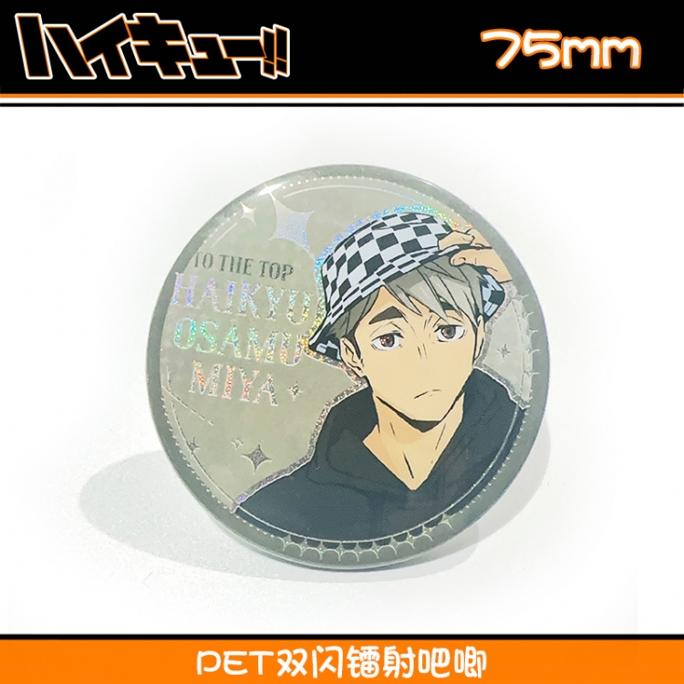 Haikyuu!! Laser Double Flashing Sheet Chest Badge Fine Flashing Circular Badge 75mm price for 5 pcs