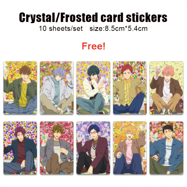 Free! Frosted anime crystal bus card decorative sticker a set of 10  price for 5 set