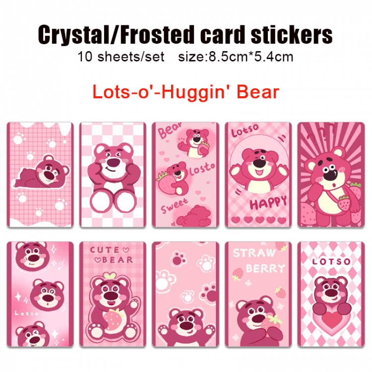 Strawberry Bear Frosted anime crystal bus card decorative sticker a set of 10  price for 5 set