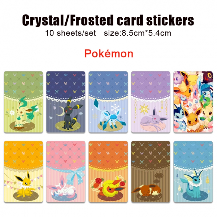 Pokemon Frosted anime crystal bus card decorative sticker a set of 10  price for 5 set