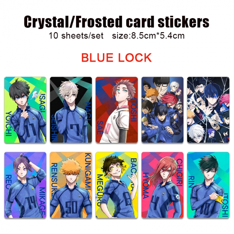 BLUE LOCK Frosted anime crystal bus card decorative sticker a set of 10  price for 5 set