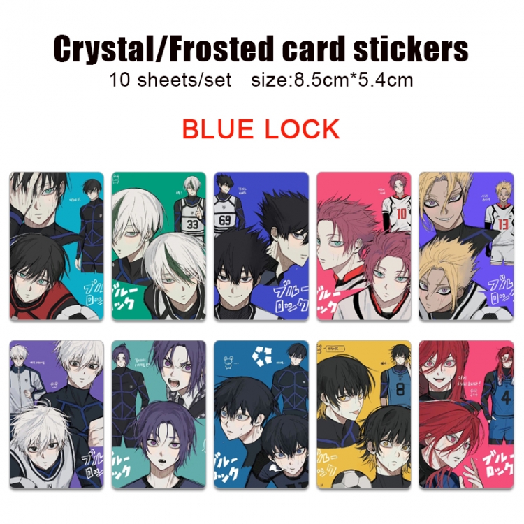 BLUE LOCK Frosted anime crystal bus card decorative sticker a set of 10  price for 5 set