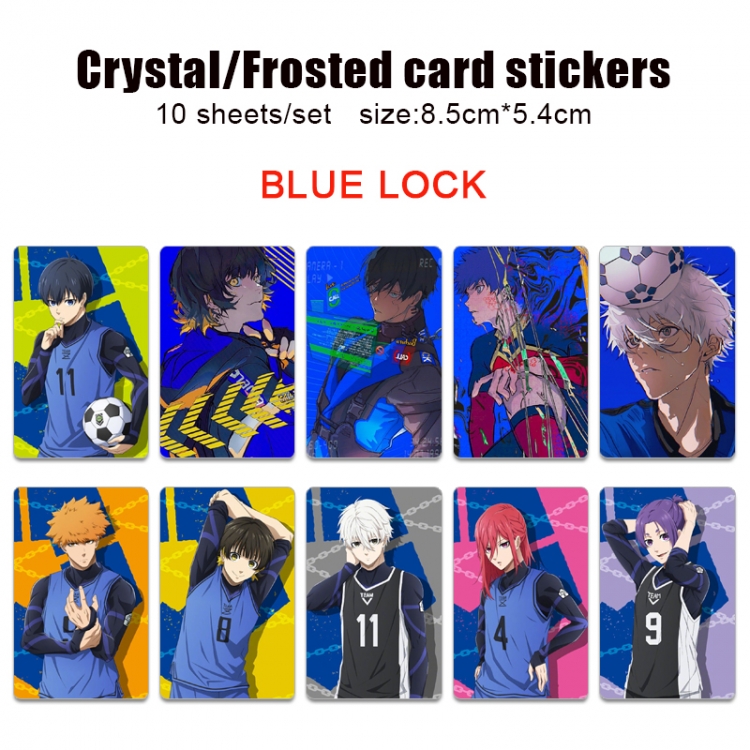 BLUE LOCK Frosted anime crystal bus card decorative sticker a set of 10  price for 5 set