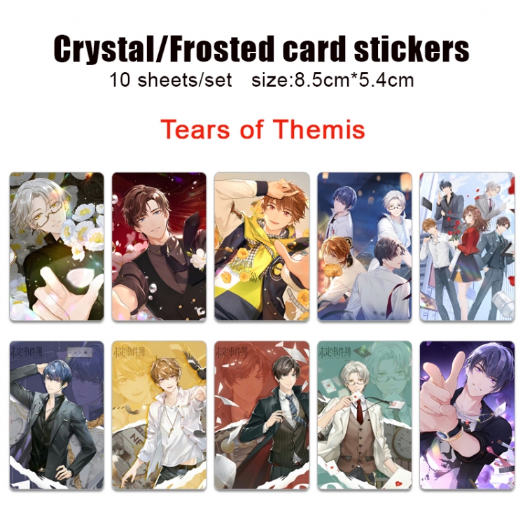 Tears of Themis Frosted anime crystal bus card decorative sticker a set of 10  price for 5 set