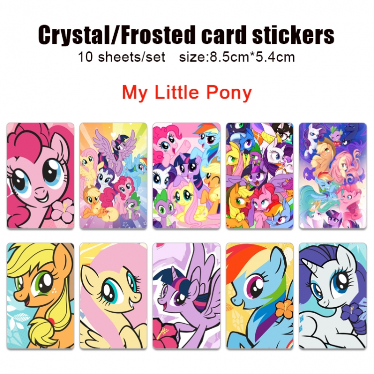 My Little Pony Frosted anime crystal bus card decorative sticker a set of 10  price for 5 set