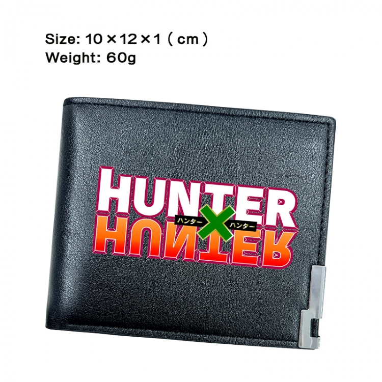 HunterXHunter Anime Peripheral PU Half Fold Black Leather Wallet Zero Wallet 10x12x1cm