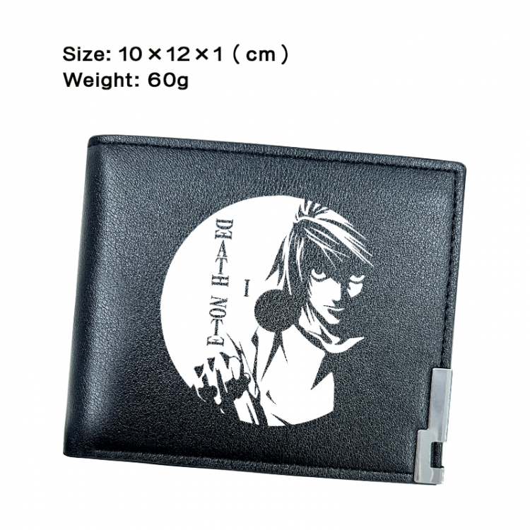 Death note Anime Peripheral PU Half Fold Black Leather Wallet Zero Wallet 10x12x1cm