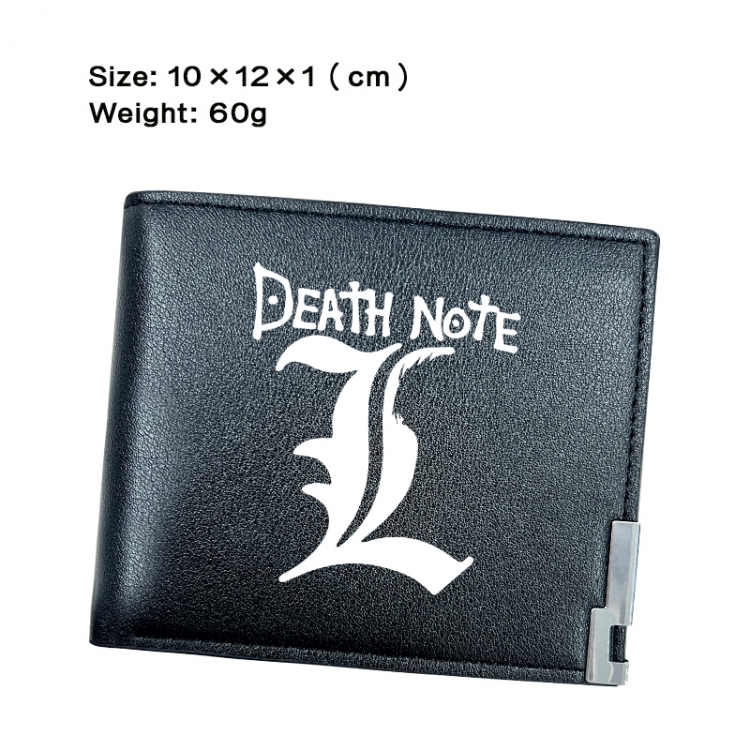 Death note Anime Peripheral PU Half Fold Black Leather Wallet Zero Wallet 10x12x1cm