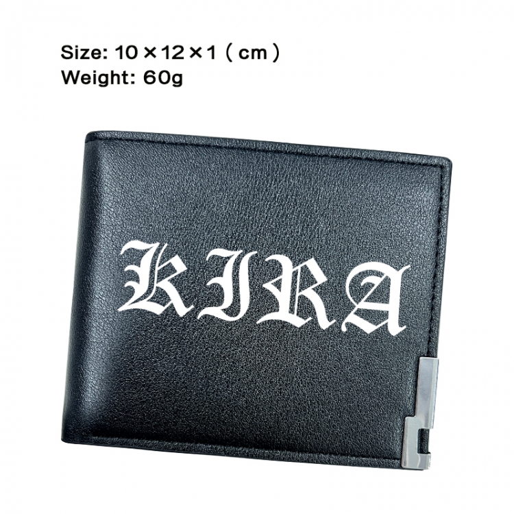 Death note Anime Peripheral PU Half Fold Black Leather Wallet Zero Wallet 10x12x1cm