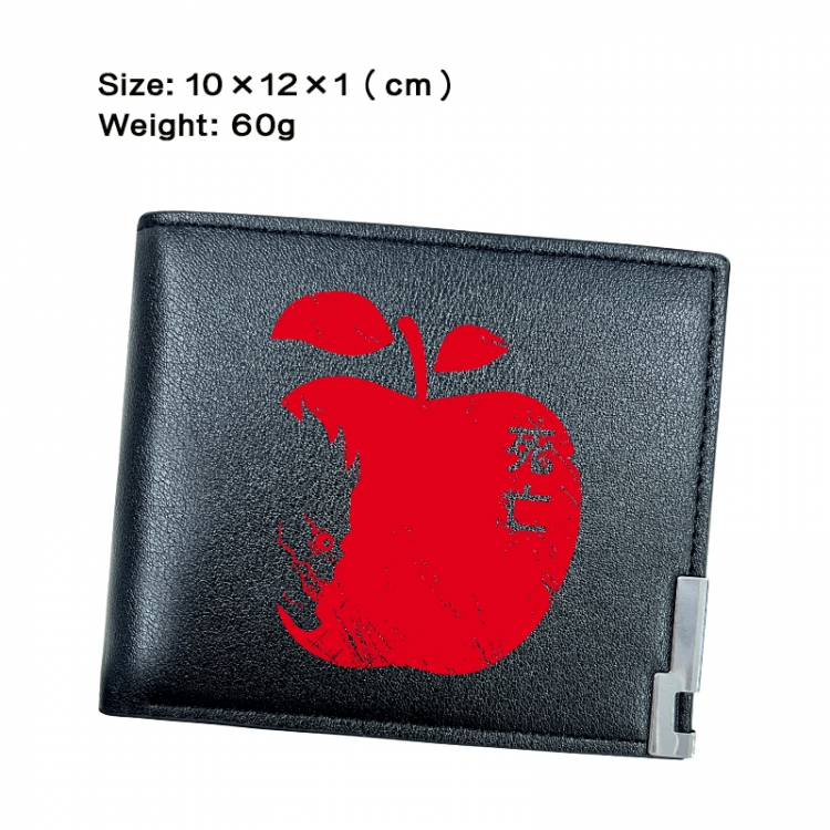 Death note Anime Peripheral PU Half Fold Black Leather Wallet Zero Wallet 10x12x1cm