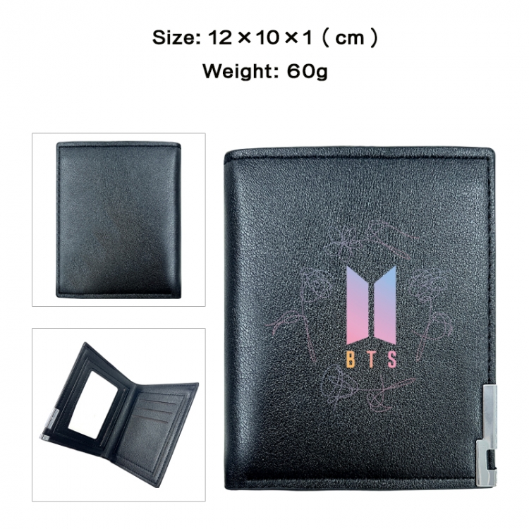 BTS Printed 20% off PU Short Wallet Zero Wallet 10x12x1cm