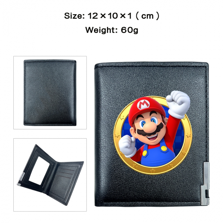 Super Mario Anime printing 20% off PU short wallet with zero wallet 10x12x1cm