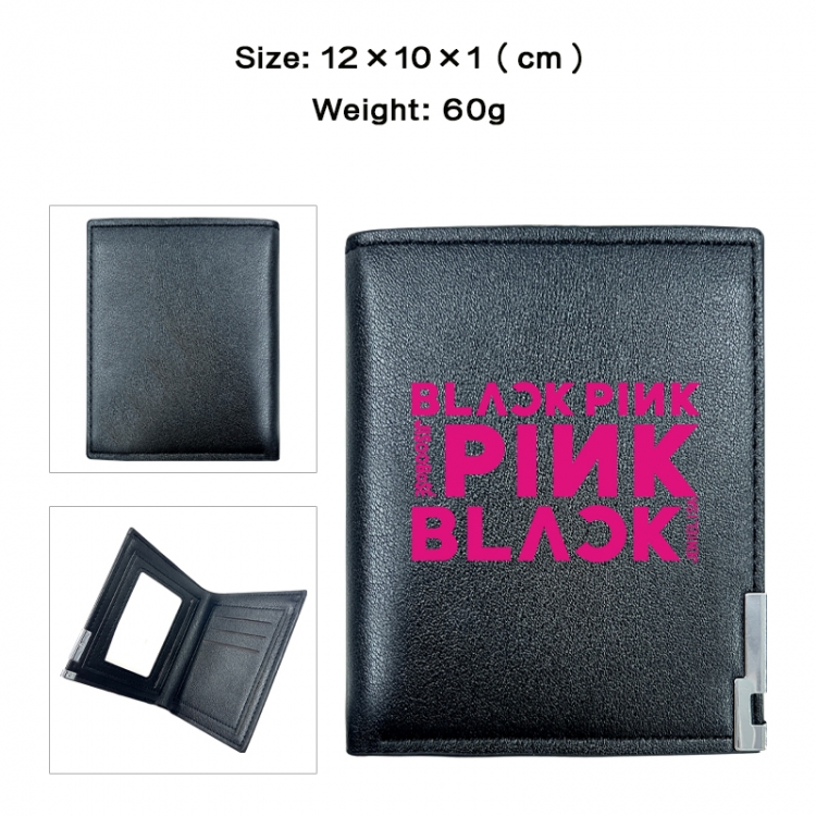 BLACK PINK Anime printing 20% off PU short wallet with zero wallet 10x12x1cm