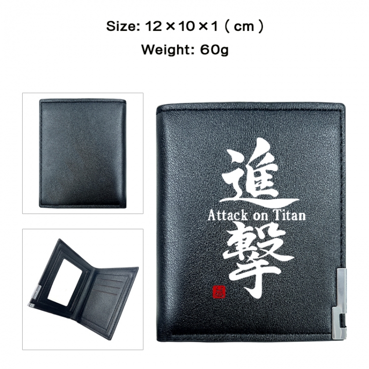 Shingeki no Kyojin Anime printing 20% off PU short wallet with zero wallet 10x12x1cm