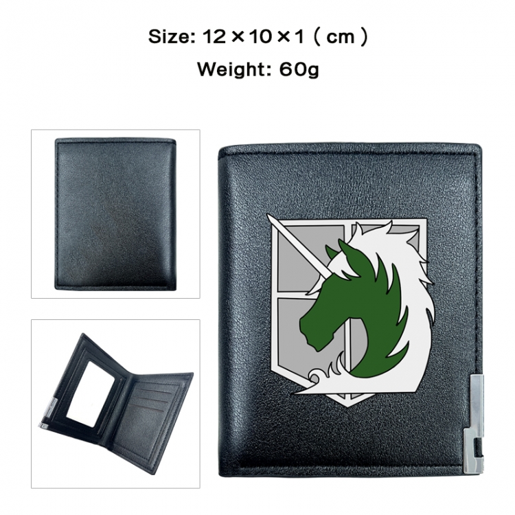 Shingeki no Kyojin Anime printing 20% off PU short wallet with zero wallet 10x12x1cm