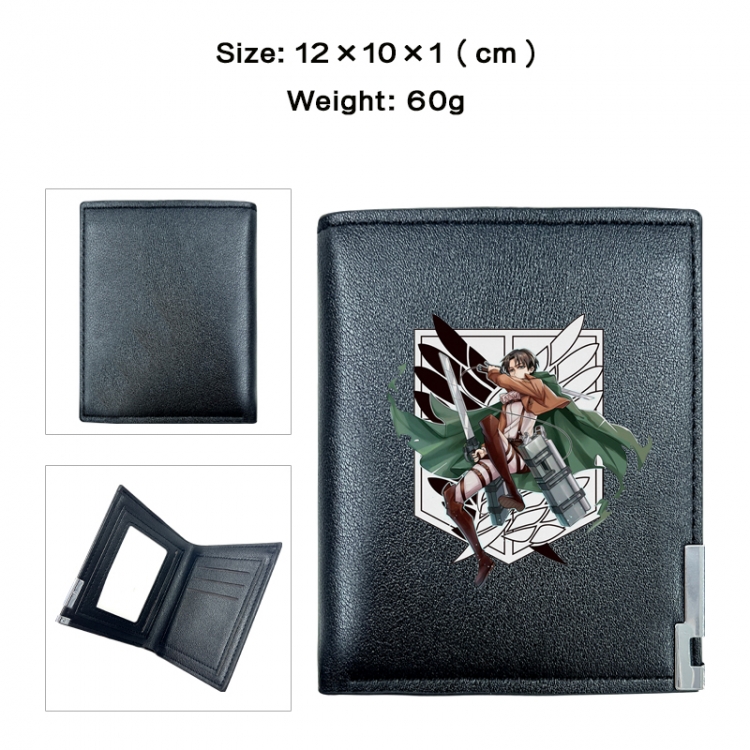 Shingeki no Kyojin Anime printing 20% off PU short wallet with zero wallet 10x12x1cm