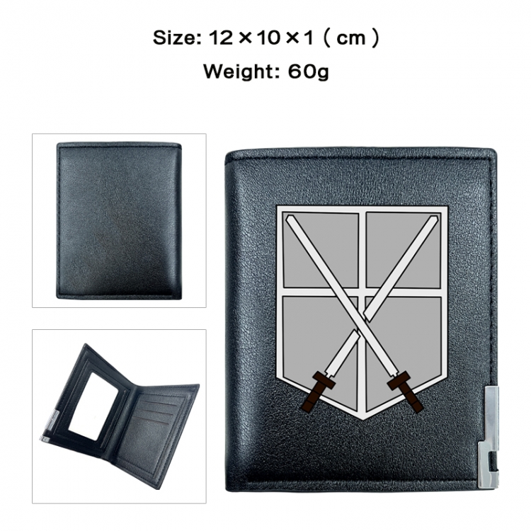 Shingeki no Kyojin Anime printing 20% off PU short wallet with zero wallet 10x12x1cm