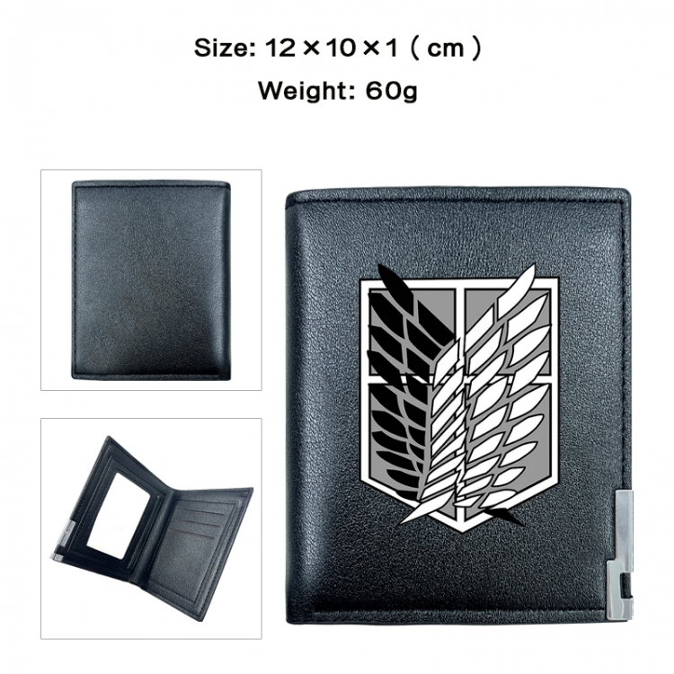 Shingeki no Kyojin Anime printing 20% off PU short wallet with zero wallet 10x12x1cm