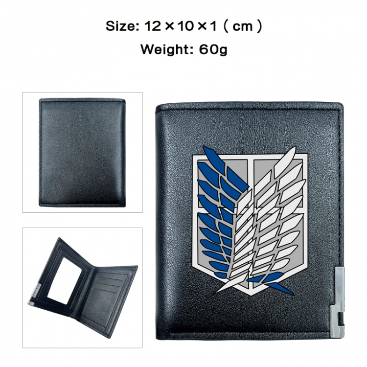 Shingeki no Kyojin Anime printing 20% off PU short wallet with zero wallet 10x12x1cm