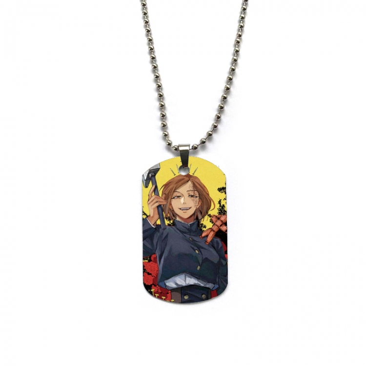 Jujutsu Kaisen Anime double-sided full color printed military brand necklace price for 5 pcs