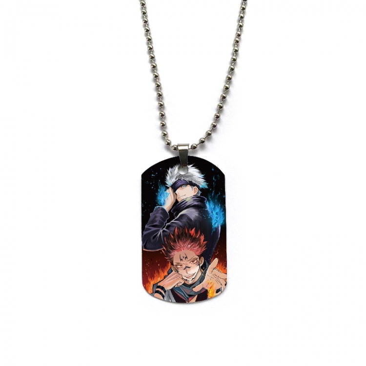 Jujutsu Kaisen Anime double-sided full color printed military brand necklace price for 5 pcs