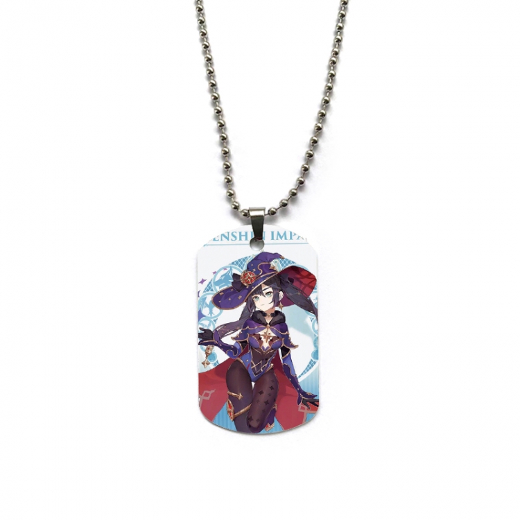 Genshin Impact Anime double-sided full color printed military brand necklace price for 5 pcs