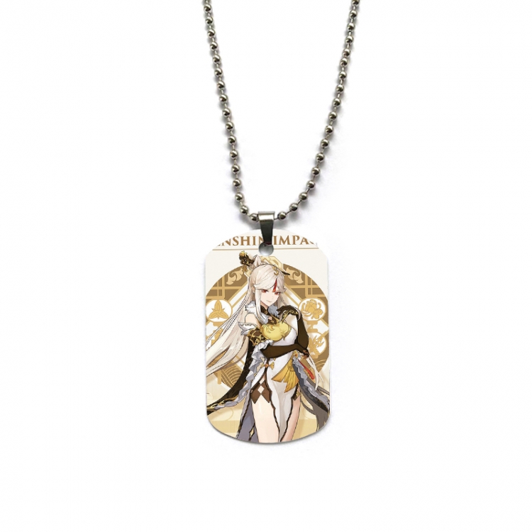 Genshin Impact Anime double-sided full color printed military brand necklace price for 5 pcs